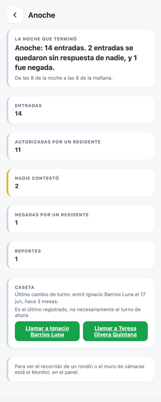 La pantalla «Anoche»: cuántas entradas hubo y cuáles se quedaron sin
                      respuesta, con el teléfono de la caseta.